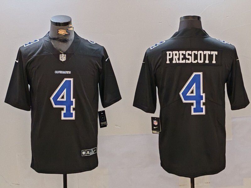 Men 2025 Dallas Cowboys Nike #4 Prescott Black Limited NFL Jersey  001